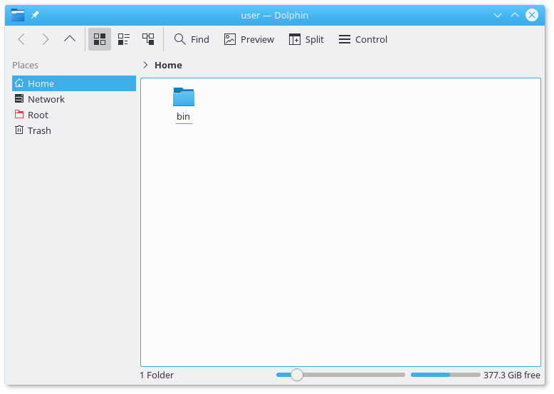 dolphin running in an openSUSE container